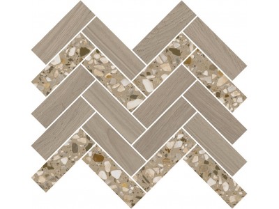 Мозаика Монтиони мозаичный коричневый светлый 34x35,5x0,9