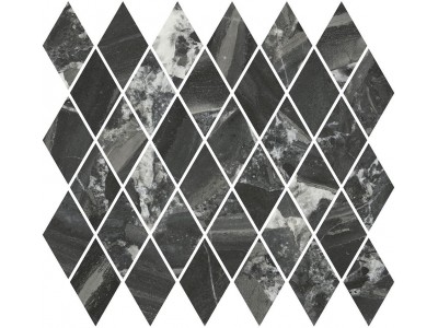 Декор Риальто мозаичный чёрный глянцевый 37,5x35x1