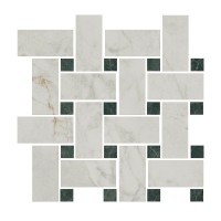 Мозаика Серенада мозаичный белый лаппатированный 32x32x0,9