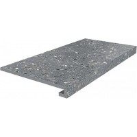 Ступень Терраццо серый темный 33x60x0,9