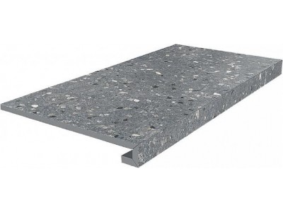 Ступень Терраццо серый темный 33x60x0,9