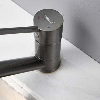 Смеситель для кухни BELZ оружейная сталь (B19019-3)