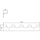 Планка с 5-ю крючками BELZ цвет: черный (B9005-7)