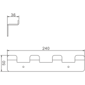 Планка с 4-мя крючками BELZ цвет: белый (B9004-8)