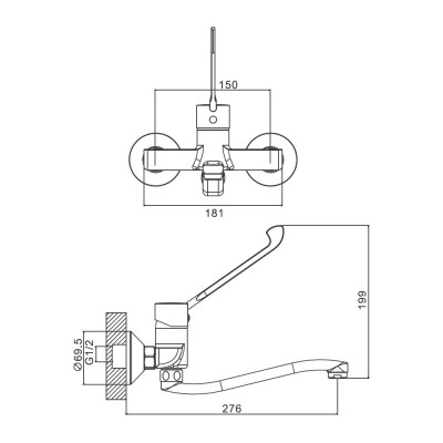 Смеситель для кухни BELZ оружейная сталь (B79019-3)