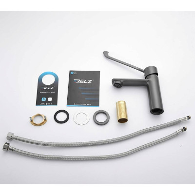 Смеситель для раковины BELZ оружейная сталь (B10019-3)