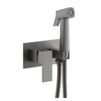 Смеситель BELZ с гигиенической лейкой оружейная сталь (B55808-3)
