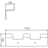 Планка с 3-мя крючками BELZ цвет: золото (PVD-покрытие) (B9003-5)