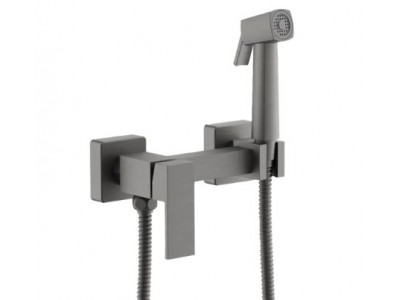 Смеситель BELZ с гигиенической лейкой оружейная сталь (B55806-3)