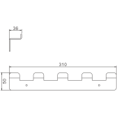 Планка с 5-ю крючками BELZ цвет: оружейная сталь (B9005-3)