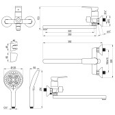 Смеситель DECOROOM DR27 универсальный с поворотным изливом (DR27043)