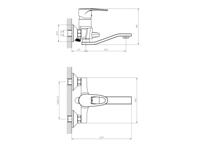 Смеситель для ванны DECOROOM DR70 (DR70044)