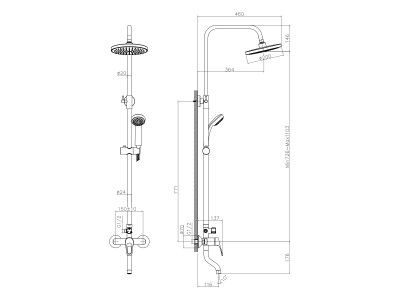 Смеситель для ванны с душем DECOROOM DR21 (DR21071)
