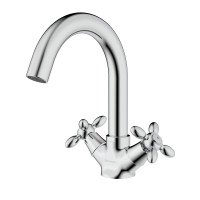Смеситель DECOROOM DR53 для умывальника с поворотным изливом (DR53011)