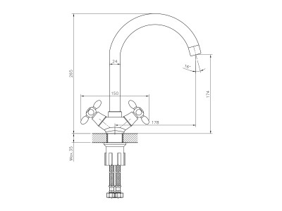 Смеситель для кухни DECOROOM DR53 (DR53028)