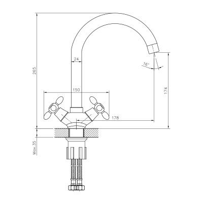 Смеситель для кухни DECOROOM DR53 (DR53028)
