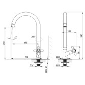 Кран для воды DECOROOM DR53 с высоким поворотным изливом (DR53010)