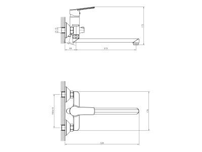 Смеситель для ванны DECOROOM DR22 (DR22043)
