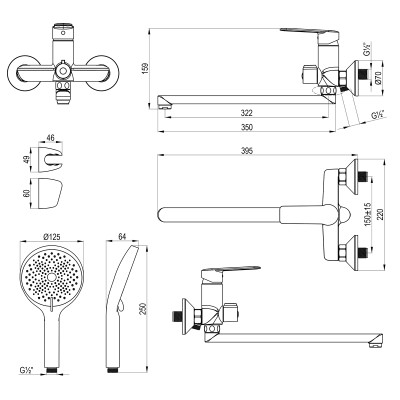 Смеситель DECOROOM DR28 универсальный с поворотным изливом (DR28043)
