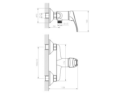 Смеситель для душа DECOROOM DR21 (DR21056)