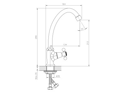 Смеситель для кухни DECOROOM DR54 (DR54010)