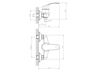 Смеситель для душа DECOROOM DR71 (DR71055)