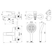 Смеситель DECOROOM DR28 для ванны с монолитным изливом (DR28036)