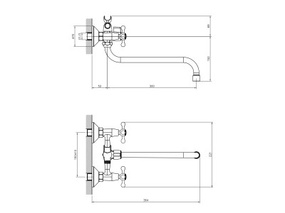 Смеситель для ванны DECOROOM DR54 (DR54045)