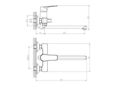 Смеситель для ванны DECOROOM DR23 (DR23043)