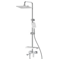 Смеситель DECOROOM DR23 для ванны и душа с регулируемой высотой штанги и верхней душевой лейкой 