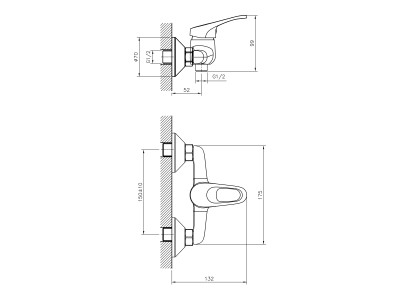Смеситель для душа DECOROOM DR21 (DR21055)