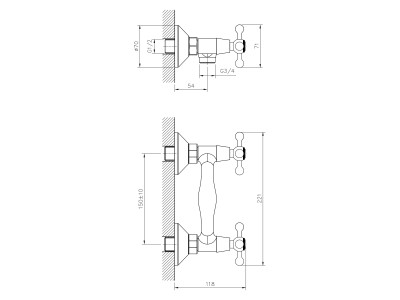 Смеситель для душа DECOROOM DR54 (DR54055)