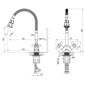 Смеситель DECOROOM DR53 для кухни с гибким поворотным изливом (DR53021)