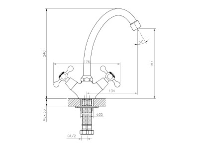 Смеситель для кухни DECOROOM DR54 (DR54028)