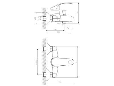 Смеситель для ванны DECOROOM DR71 (DR71035)