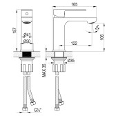 Смеситель DECOROOM DR30 для умывальника монолитный (DR30011)