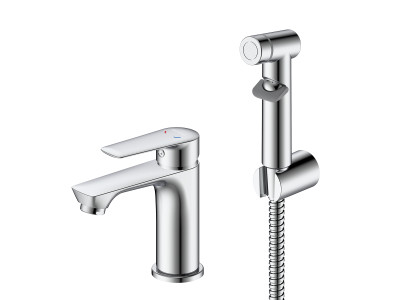 Смеситель DECOROOM DR27 для умывальника и биде монолитный (DR27015)