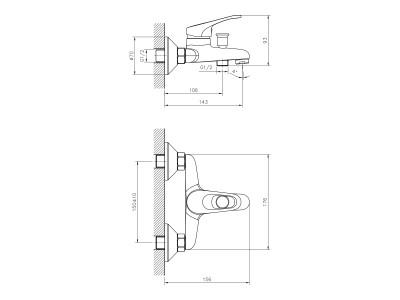 Смеситель для ванны DECOROOM DR21 (DR21035)