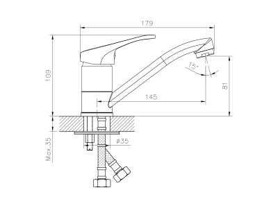 Смеситель для раковины DECOROOM DR21 (DR21012)