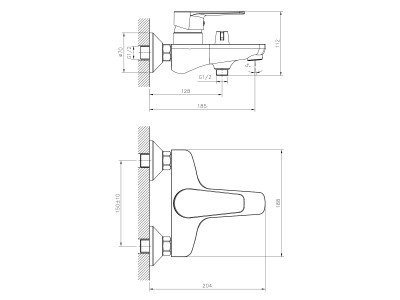 Смеситель для ванны DECOROOM DR72 (DR72036)
