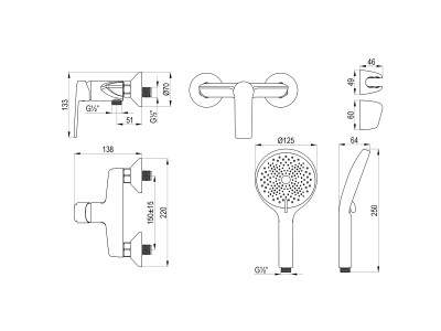 Смеситель DECOROOM DR28 для душа (DR28056)
