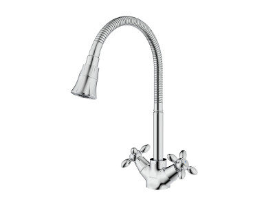 Смеситель DECOROOM DR53 для кухни с гибким поворотным изливом (DR53021)