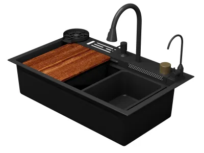 Кухонная мойка многофункц. DQ нерж.сталь темный графит в комплекте со смесителем и аксессуарами (DKS754605)