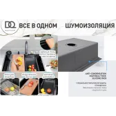 Кухонная мойка многофункц. DQ нерж.сталь матовое золото в комплекте со смесителем и аксессуарами (DKS754607)