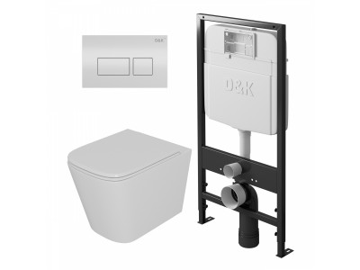 Комплект D&K DS1511601 унитаз DT1516016, инсталляция DI8055119,клавиша смыва DB1439016
