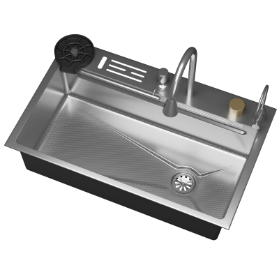 Кухонная мойка многофункц. DQ нерж.сталь сатин в комплекте со смесителем и аксессуарами (DKS754604)