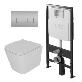 Комплект D&K DS1431603: унитаз DT1436016, инсталляция DI8055119, клавиша смыва DB143
