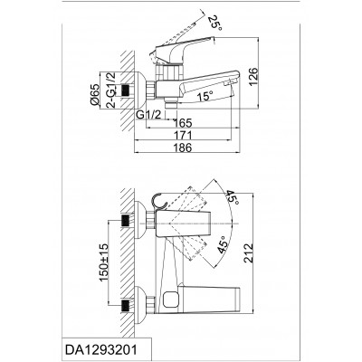 Смеситель для ванны DK Rhein Hertz (DA1293201)