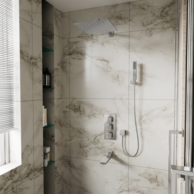 Душевая система D&K встраиваемая термостатическая с изливом Bayern.Liszt (DA2515601A04)