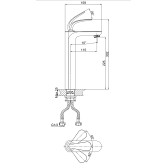 Смеситель для раковины высокий DK Venice Gondola (DA1022041)
